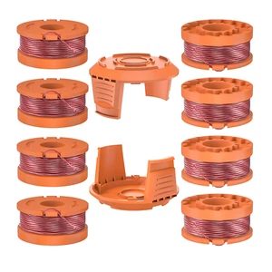 Línea de carrete de cuerda de repuesto para WORX WA0010 8 piezas + tapa de 2 piezas para recortadora/bordeadora - Imagen 1 de 6
