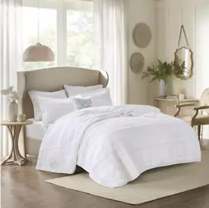 Alexis Ruffle Quilted Coverlet Set (King/California King) White - 4pc - Picture 1 of 1