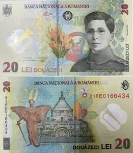 Romania 20 Lei 2021 Polymer P 119Aa UNC NR - Picture 1 of 3