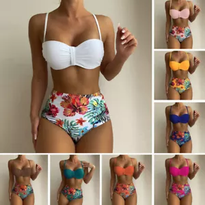 Fashion Women Swimwear High Waisted Bikini SET/One-piece swimsuit Bathing suit - Picture 1 of 18