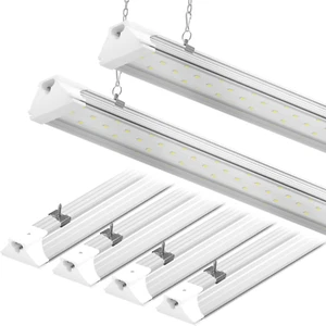 6 Pack LED Shop Light 4FT 60W, 8700LM, White, Hanging/Mounted, Garage, Workshop, - Picture 1 of 6