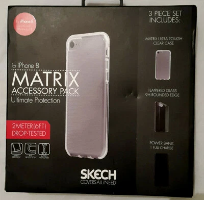 NUEVO Paquete de Accesorios Skech Matrix para iPhone 8 - Juego de 3 Piezas Foto 1 de 4