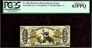 Fractional Currency Fr. 1361 Third Issue 50¢ Justice Note PCGS 63 PPQ Bold Color - Picture 1 of 2