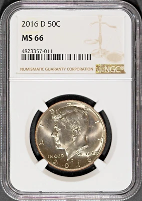 2016-D 50c Clad John F Kennedy Half MS 66 NGC # 4823357-011 + Bonus - Image 1 of 2