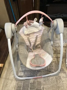 Pink unicorn Ingenuity baby swing - gently used (originally $70) - Picture 1 of 1