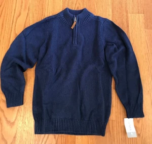Carters Boys Navy Mock ¼ Zip Long Sleeve Sweater Size 8 NWT - Picture 1 of 2