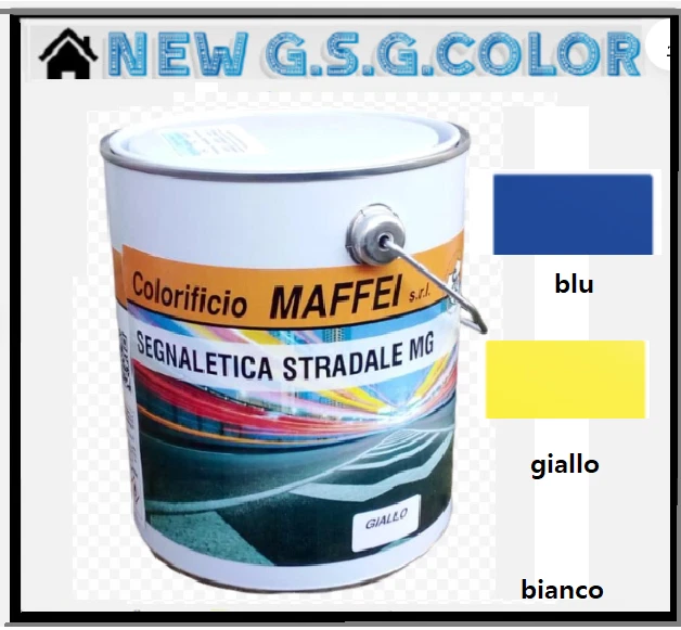 VERNICE PER SEGNALETICA STRADALE COLORI, GIALLO , BLU , BIANCO  AL CLOROCAUCCIU’ - Immagine 1 di 1