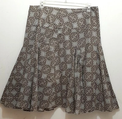 Womens Size 18 Flowy Feminine Kick Pleat Western Lightweight Lined Midi Skirt - Image 1 of 4