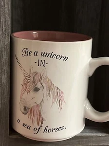 Unicorn Mug by Love Your Mug Beautiful Colors Pink Inside Fast Shipping - Picture 1 of 3