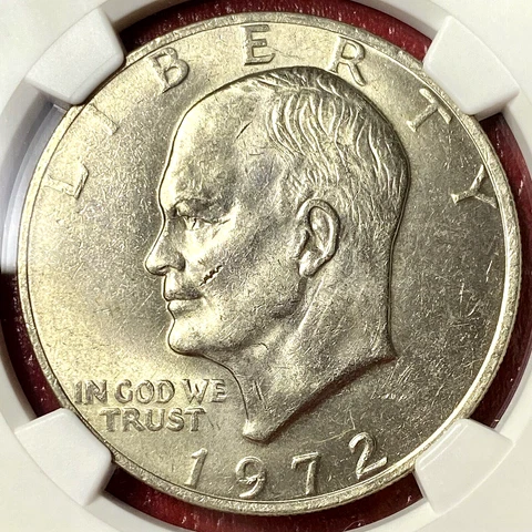 NGC MS-63! 1972 IKE DOLLAR TYPE 2 REVERSE Cover