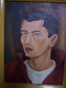 JAMES DEAN ORIGINAL PAINT FRAMED ART by JANICE ULM 1950'S MOVIE STAR - Picture 1 of 4