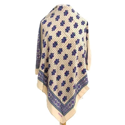 BLEVLE PAISLEY BOHEMIAN PURPLE SQUARE silk scarf  36/33 in  #a29 Foto 1 de 3