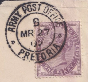 M 74284) ARMY POST OFFICE PRETORIA 1902 Carta a Durban Natal - Imagen 1 de 3