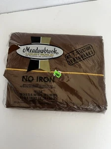 Vintage Meadowbrook Luxury Muslin Full Flat Brown Sheet - Picture 1 of 6