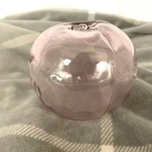 VTG Clear Purple Glass Apple Decor Fruit MCM Round Bubbles  - Picture 1 of 13