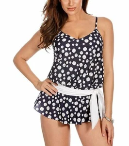 Miraclesuit Women's Dot's Hot Whimsy Tankini Top, 8 - Picture 1 of 2