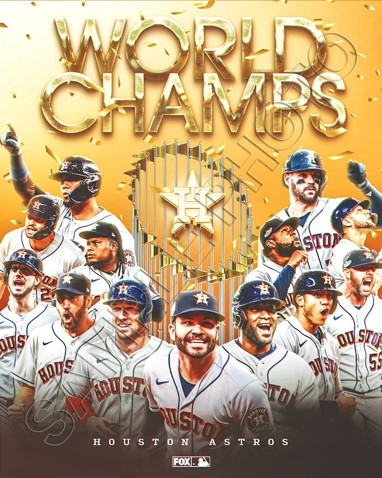 2022 HOUSTON ASTROS WORLD SERIES CHAMPIONS 8X10 TEAM COMPOSITE PHOTO POSTER #2 - Image 1 of 1