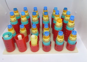 Vintage Curlers Large Small Multicolor Base Plastic 129 - Picture 1 of 5