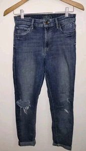 Lucky Brand Women's Bridgette Skinny  Distressed Blue Rolled Jeans Size 2/26 - Picture 1 of 8