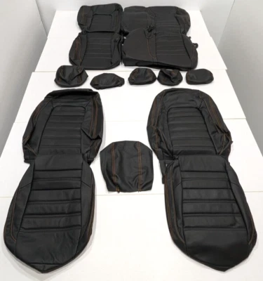 Fundas de asiento de cuero negro KR137 para Honda CR-V EX Sport Hybrid 2023-2025 Foto 1 de 4