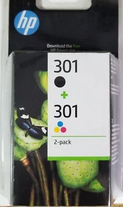 CARTUCCE ORIGINALI HP 301 2-PACK (N9J72AE) NERO + COLOR Deskjet serie 1000 Envy - Foto 1 di 4
