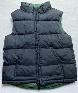 Gymboree Boys Black / Dark Green Fall Winter Puffer Vest Pockets Small 5/6 - Picture 1 of 9