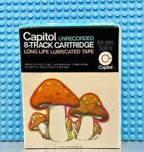 8 TRACK CAPITOL "PSYCHEDELIC MUSHROOMS" 64 BLANK 8 TRACK TAPE (1) (SEALED) - Picture 1 of 6