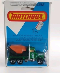 MATCHBOX 1981  19  PETER BILT CEMENT TRUCK  MINT IN SEALED BLISTER PACK VINTAGE  - Picture 1 of 9