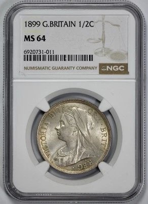 1899 Great Britain Silver 1/2C Half Crown NGC MS 64 - Image 1 of 4