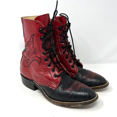 复古 Hondo 系带双色皮靴 6 B 码 | Busker/Ren Faire 风格 — 第 1/4 张图片