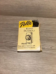 Pella Keyed Deadbolt # PK3 Brass - New In Box - Picture 1 of 5