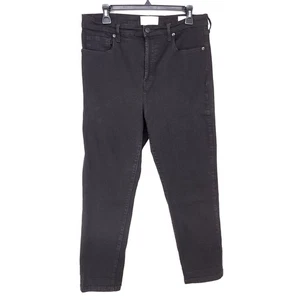 Everlane High Rise Slim Straight Jeans Women's 33 Ankle Black Shaping - Picture 1 of 13