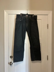 Men's Denizen Levi's 218 Straight Fit 38x32 Dark Wash Mid Rise Blue Denim Jeans - Picture 1 of 3
