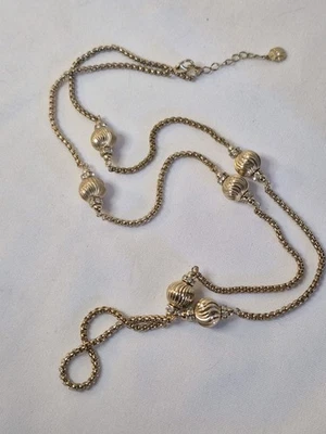 Collar de cadena Monet tono dorado acento ópera longitud 32 pulgadas vintage  Foto 1 de 4