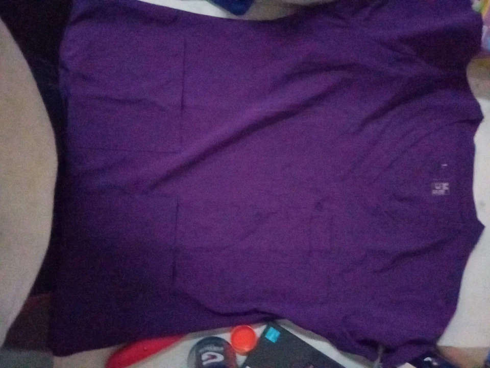 XL Purple MED 5  Women's V-Neck Scrub Top Tapered Fit, Brand New With tags  - Image 1 of 1