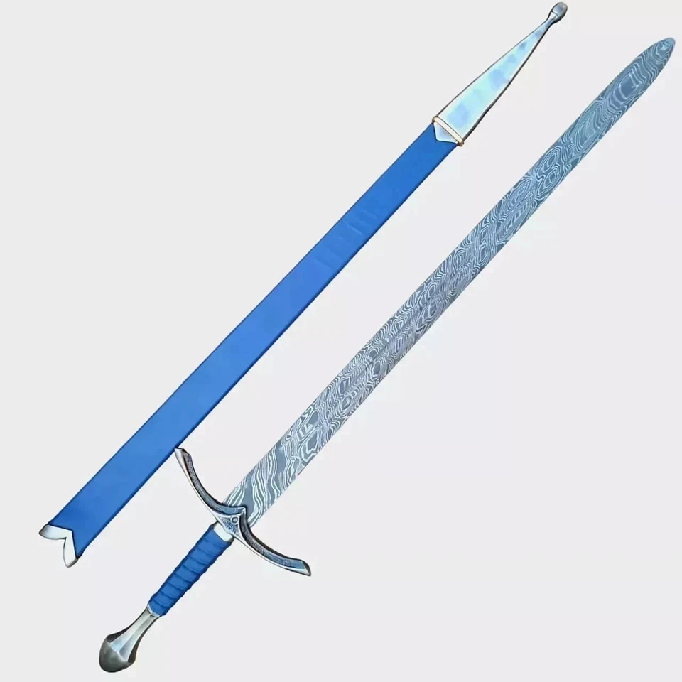 Espada y Vaina Del Señor de los Anillos Azul Damasco Glamdring Narsil Réplica Foto 1 de 1