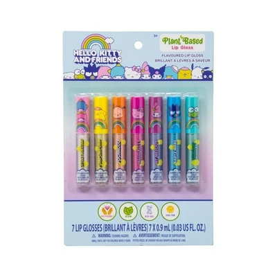 Hello Kitty Friends Lip Gloss Set 7 Pack Multicolor Fruity Flavors 0.03 Fl Oz - Image 1 of 2