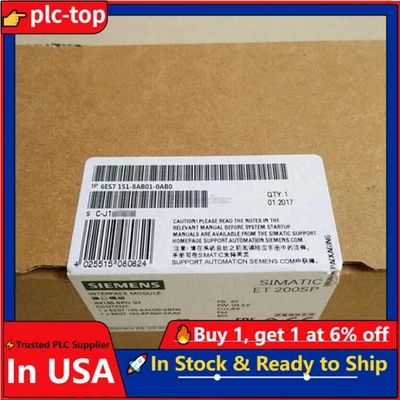Nueva CPU Siemens 6ES7 151-8AB01-0AB0 6ES7151-8AB01-0AB0 DP IM151-8 PN/DP f ET200S Foto 1 de 2