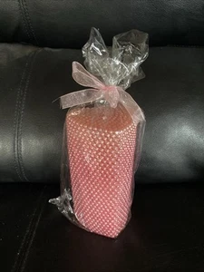 NEW 6" PINK HEART SHAPE PILLAR CANDLE WEDDING Or VALENTINE - Picture 1 of 3