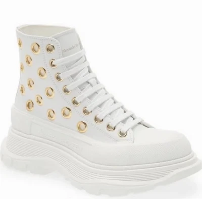 NEW Alexander McQueen Thread Slick Eyelet Boots in White For Womens Size 7C US - Image 1 of 4