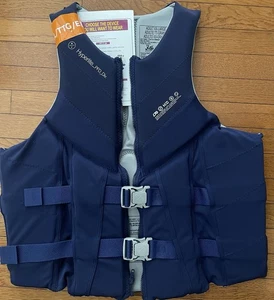 🌟NEU🌟 Hyperlite Herren Schwimmweste - US Coast Guard Approved BLAU/GRAU - XXL - Bild 1 von 5