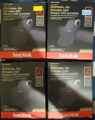 Disco duro externo SanDisk Extreme Go SSD portátil de 2 TB 1050 mb/S Foto 1 de 2