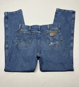 VTG Wrangler Cowboy Cut Denim Blue Jeans Mens 33x32 936GBK Rodeo Western Country - Picture 1 of 24