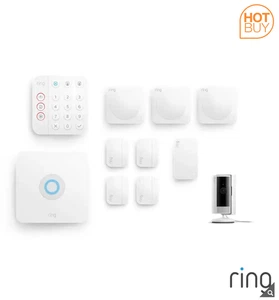 Ring 10 Stück Alarm 2.0 Kamera Kit + Indoor Cam DIY Home Security 24/7 Aufnahme - Bild 1 von 4