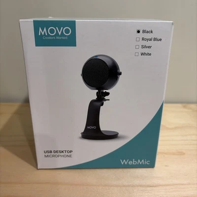 Movo WebMic USB Mikrofon Tisch Ständer Schwarz Niere Kondensator Computermikrofon - Bild 1 von 3