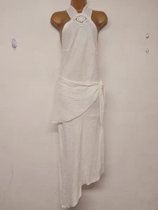 RINASCIMENTO Ladies Linen Dress size 12 White Sleeveless Made in Italy - Picture 1 of 13