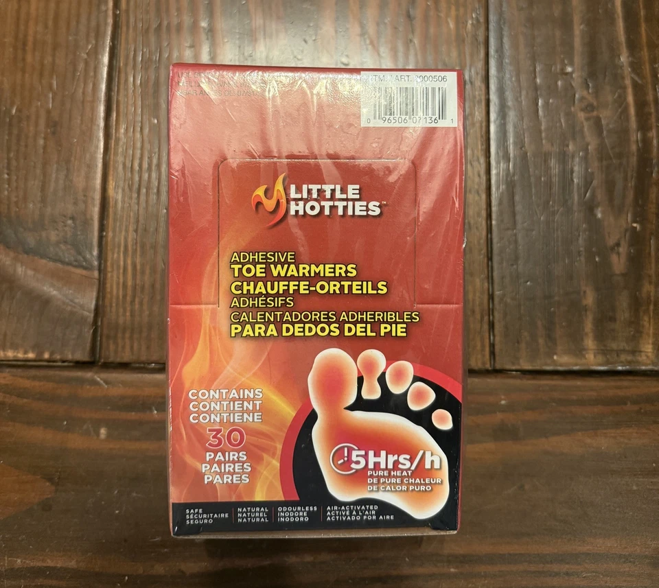 NEW Little Hotties Adhesive Toe Warmers 30 Pairs Box SEALED ex 7/27 - Image 1 of 4