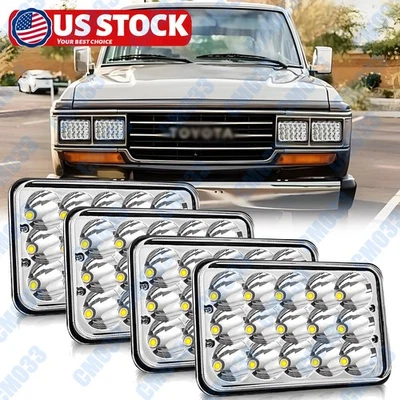 Faros LED 4x6" más nuevos bombillas 5D para Toyota Land Cruiser 1988 1989 1990 Foto 1 de 4