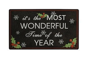 28" x 17" Christmas Holiday The Most Wonderful Time Greeting Welcome Doormat - Picture 1 of 2