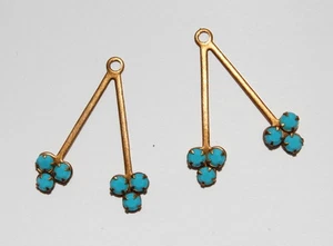 PERLINE PENDENTI VINTAGE OTTONE GREZZO "CILIEGIA" STRASS SWAROVSKI • COLORI ASSORTITI - Foto 1 di 11